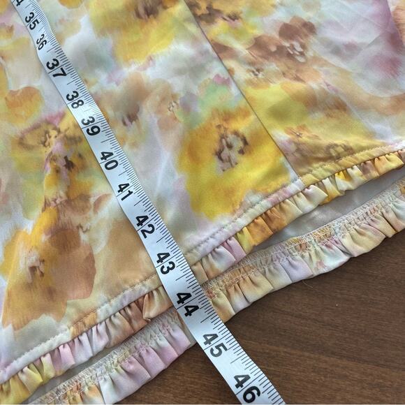 For Love & Lemons | Womens Zinna Midi Dress Lemonade Yellow Floral Smocked Small - Picture 10 of 12